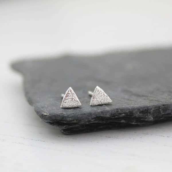 mini triangle studs by lucy kemp jewellery