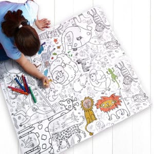 colour in animals tablecloth by eggnogg