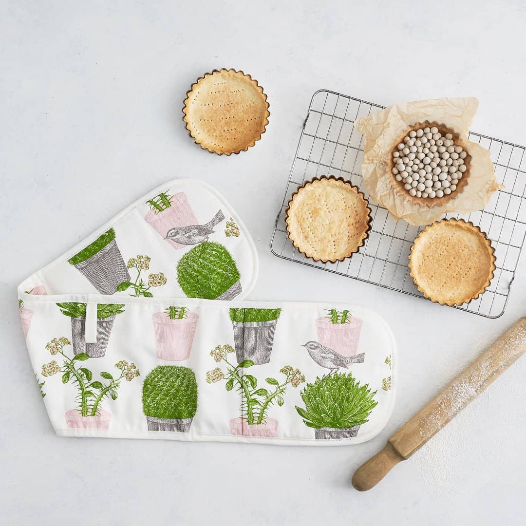 cactus and bird oven gloves