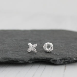 x and o silver studs
