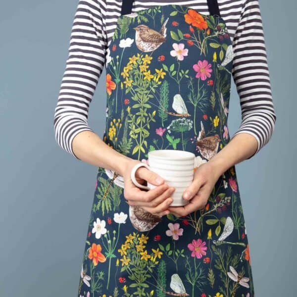 particle press wren and ladybird apron