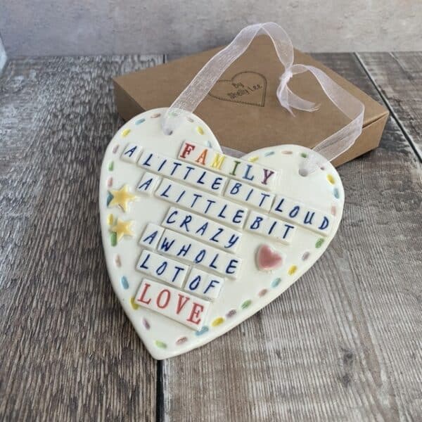 family pottery heart by shelly lee