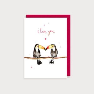love you toucans card by louise mulgrew