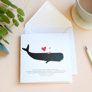weird crab love whale card