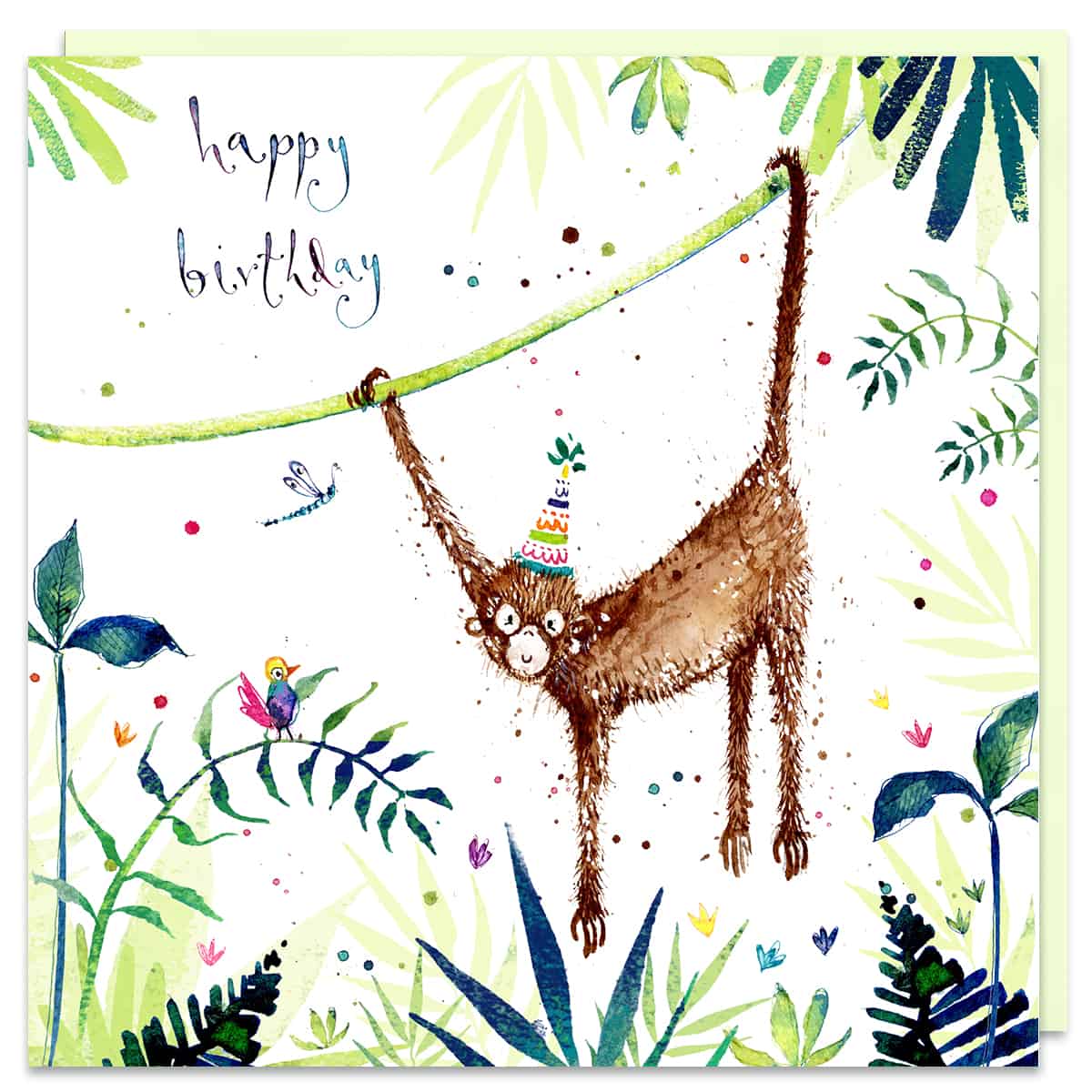 monkey birthday card by louise mulgrew