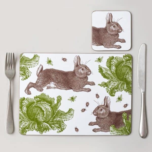 Rabbit & Cabbage Placemat Set of Four by thornback & peel