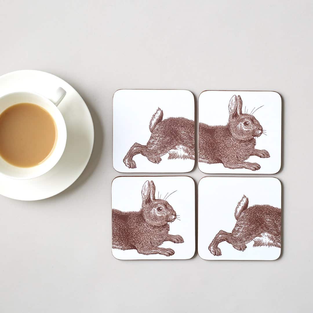 classic rabbit & cabbage coasters by thornback & peel