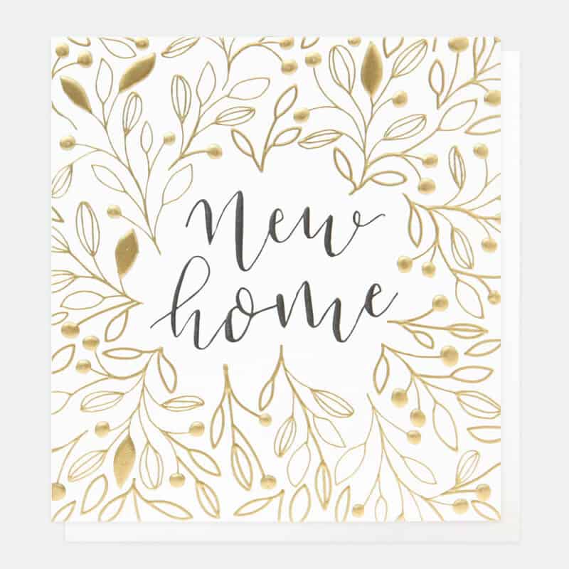 Gold & Calligraphy New Home Card by caroline gardner