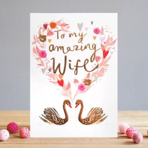 Wife swans card by louise tiler