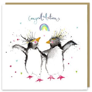 Congratulations rockhoppers card by louise mulgrew