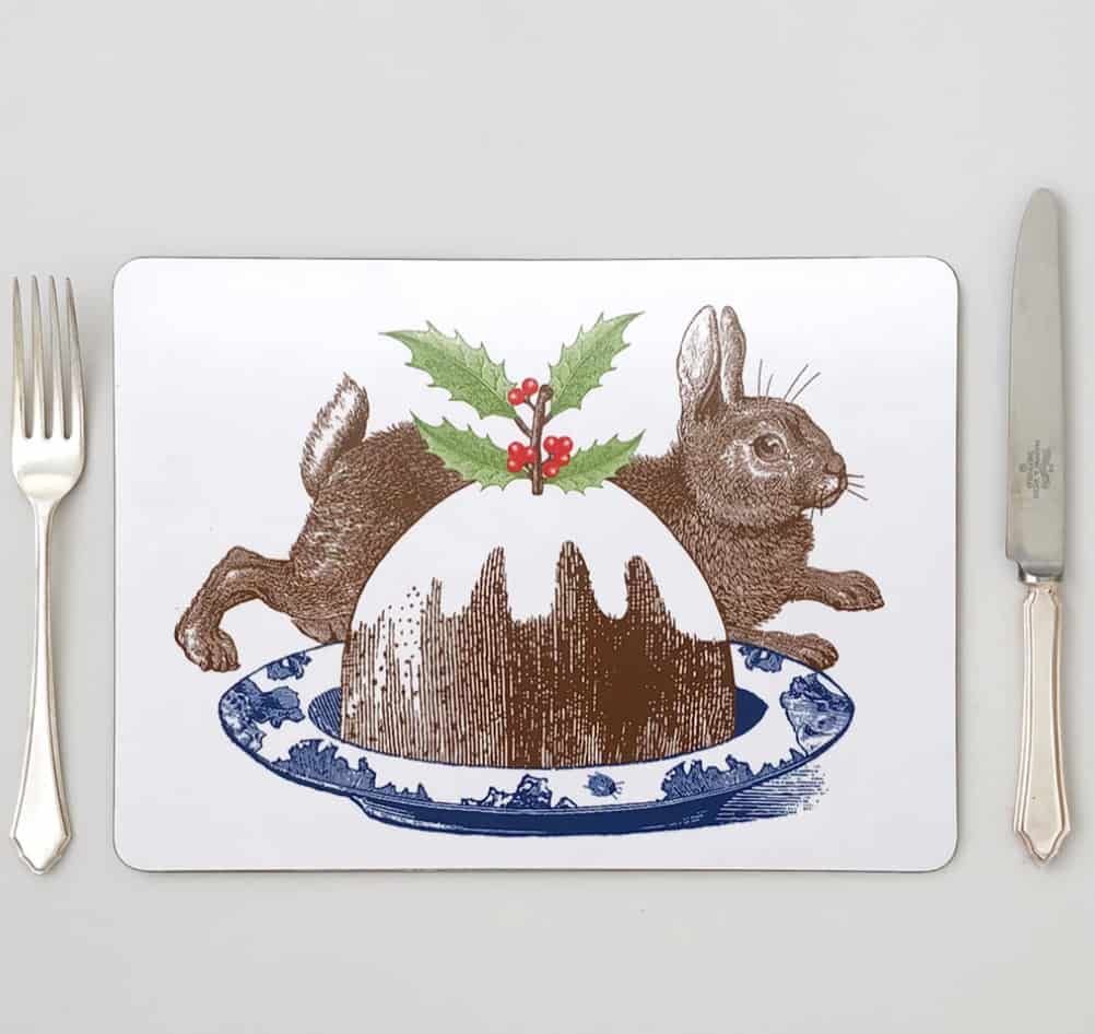 Christmas pudding placemats by thornback & peel