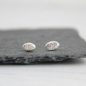 Handmade Sterling Silver Mini Oval Studs By lucy kemp jewellery