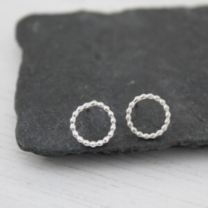 Handmade Sterling Silver Dotty Circle Studs by Lucy Kemp Jewellery