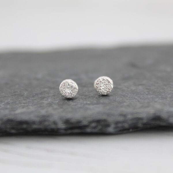 Handmade Sterling Silver Mini Circle Studs By lucy kemp jewellery