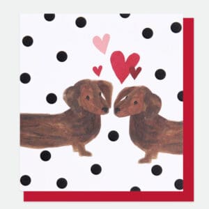 Sausage dog love card by louise mulgrew