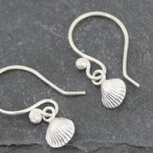 Handmade Sterling Silver Cornish Shell Earrings by Lucy Kemp Jewellery