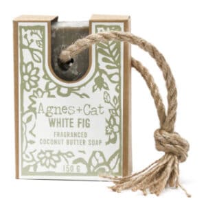 White fig soap on a rope by agnes + cat