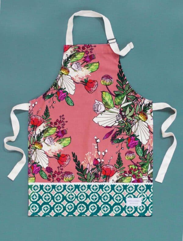 Pink blooms childrens apron by katie cardew