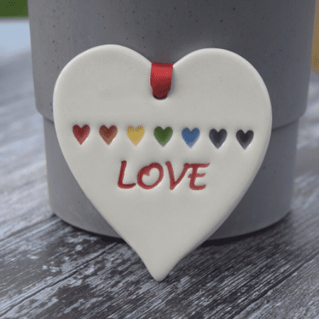Love with rainbow by broadlands pottery
