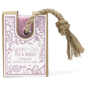 Tea & roses soap on rope by agnes + cat