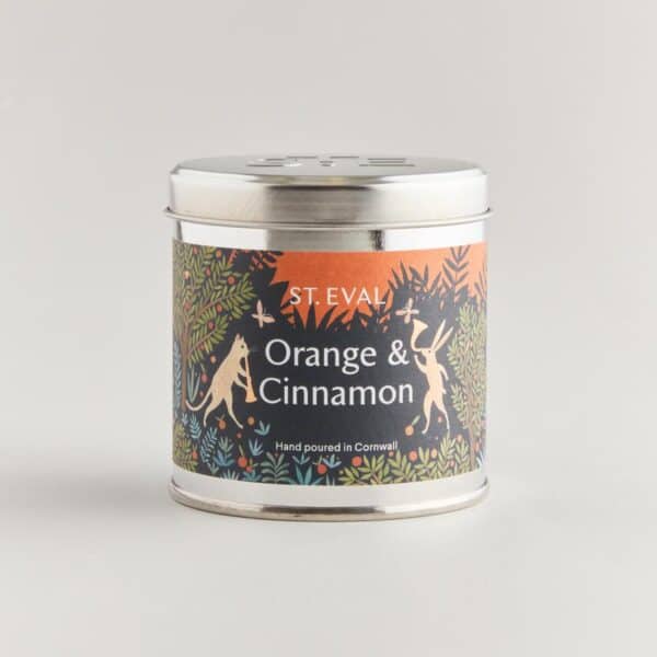 Orange & cinamon candle tin by st eval
