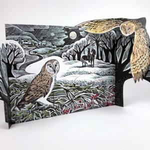 Owl in Winter Advent Calendar Freestanding Advent Calendar by Angela Harding