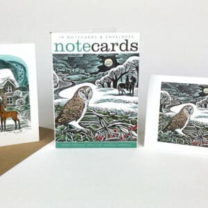 Christmas Cottage & Owl Flight from prints by Angela Harding