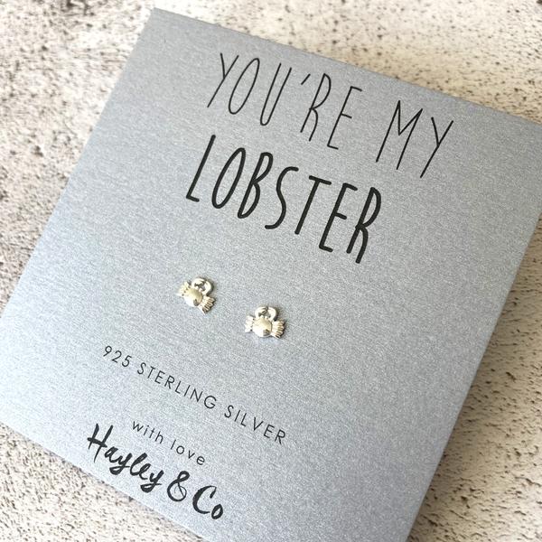 Lobster Sterling Silver Earrings by Hayley & Co
