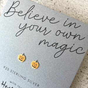 Pumpkin Sterling Silver Earrings by Hayley & Co