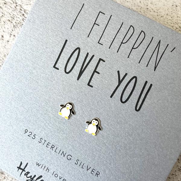 Penguin charm earrings by hayley & co