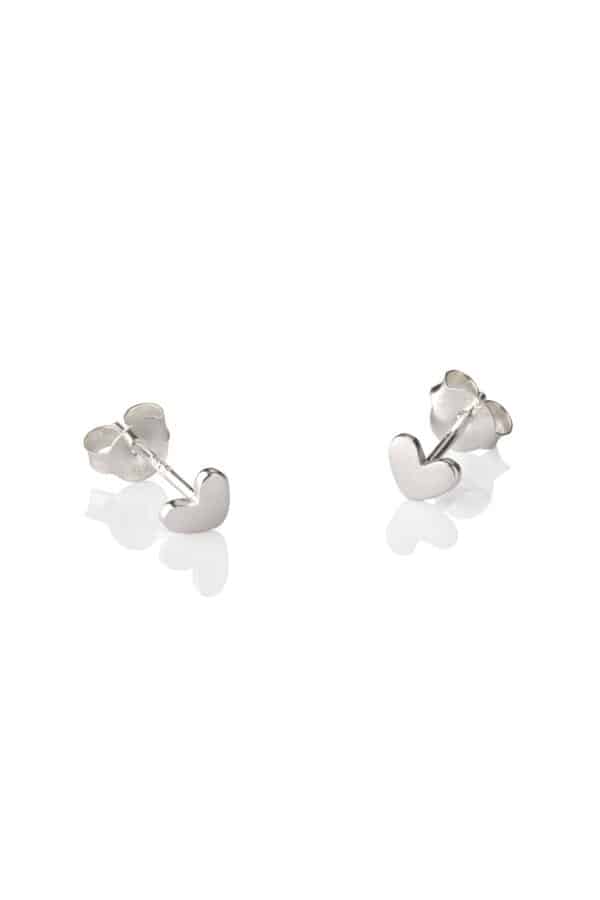 Sterling Silver Tiny Heart Studs by 1 and Eight Jewellery