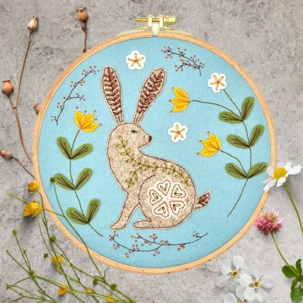 Felt Wild Hare Applique Hoop Kit By Corinne Lapierre