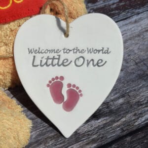 Welcome little one heart by broadlands pottery