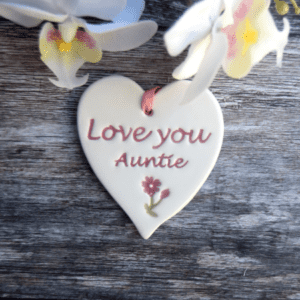 Auntie Ceramic Heart by Broadlands Pottery