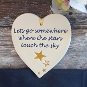 Stars ceramic heart by broadlands pottery