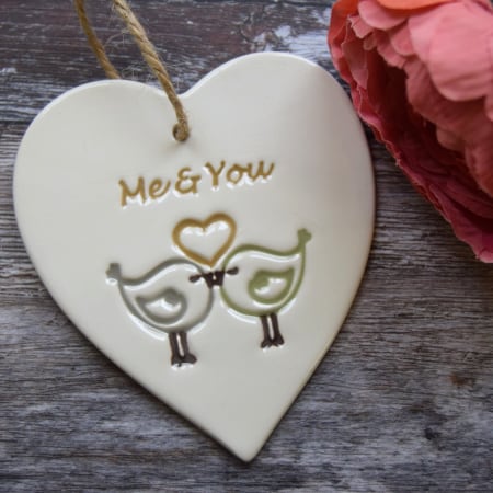 Me & you ceramic heart