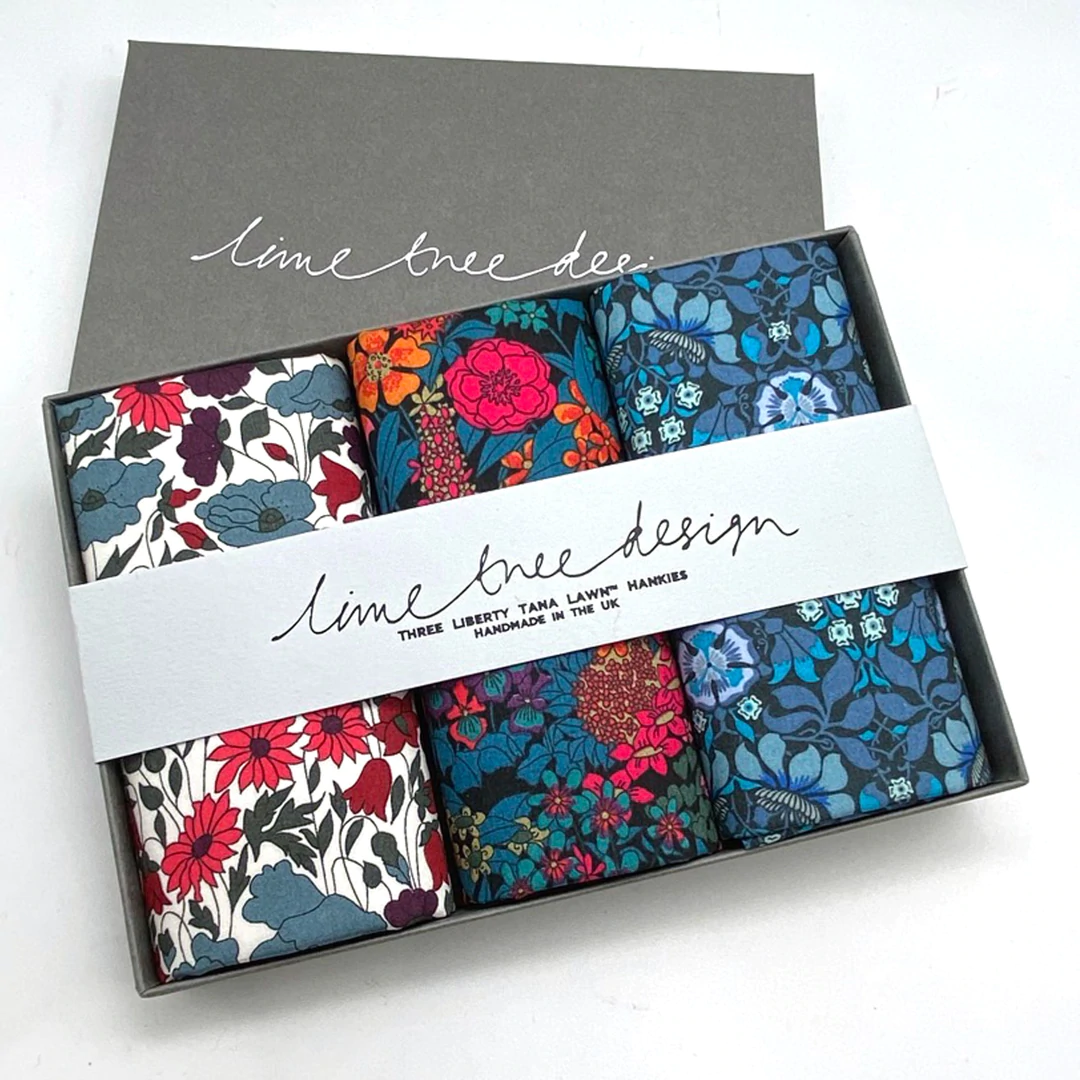 Liberty flaminco hankies by lime tree design