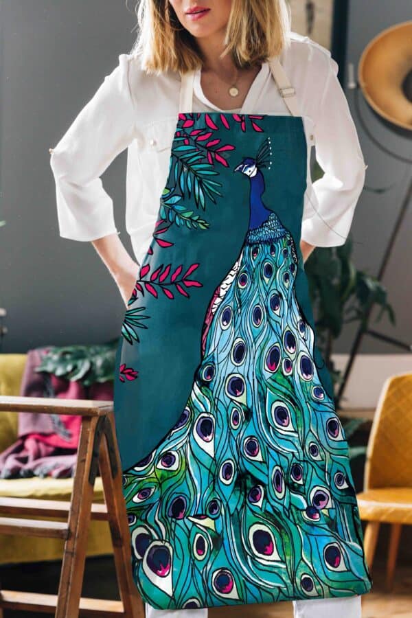 Peacock apron by katie cardew