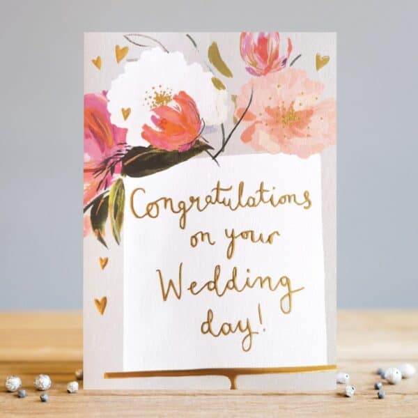 Floral wedding card by louise tiler