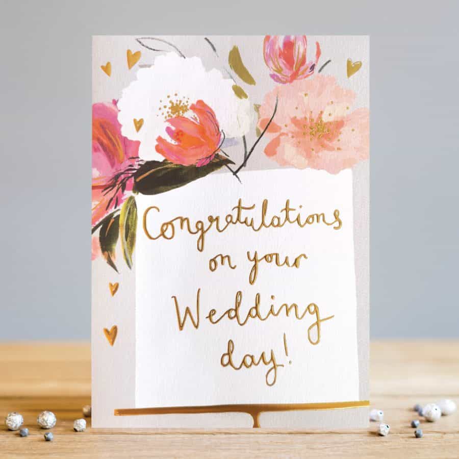 Floral wedding card by louise tiler