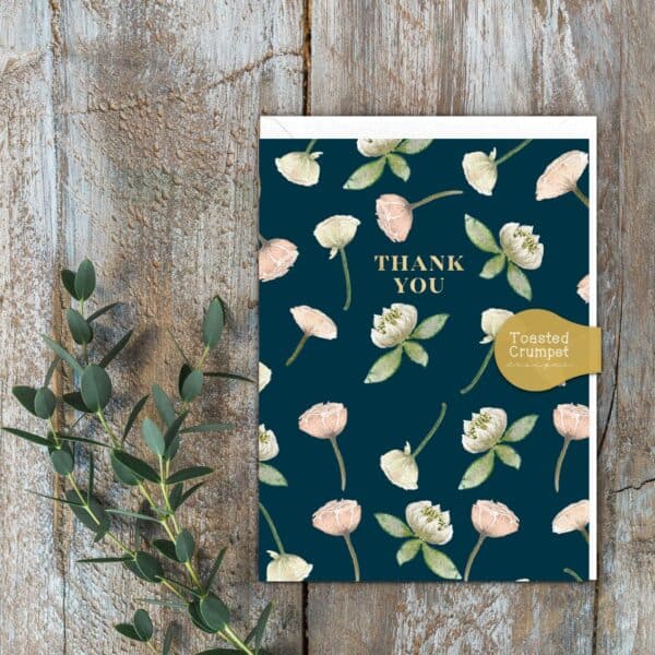 Thank You (Peonies & Waterlilies) Card by Toasted Crumpet