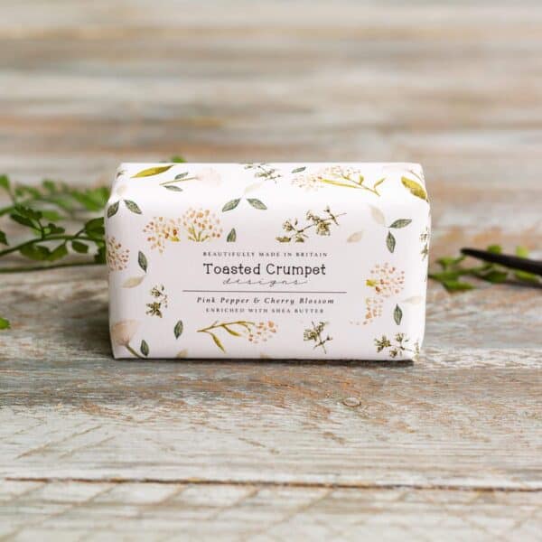 Pink Pepper and Cherry Blossom 190g Soap Bar By Toasted Crumpet