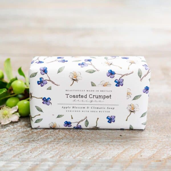 Apple Blossom & Clematis 190g Soap Bar By Toasted Crumpet
