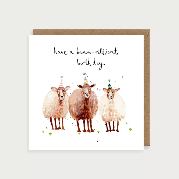 Sheep Baaa-rilliant Birthday Card by Louise Mulgrew