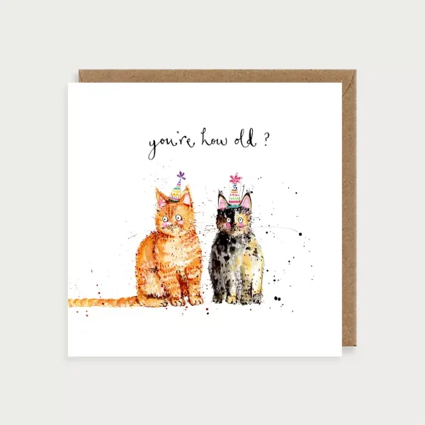 Cats You’re How Old? Card by Louise Mulgrew