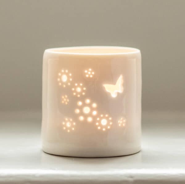 Butterfly Porcelain Tealight Holder by Luna Lighting