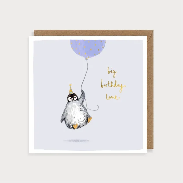Penguin birthday card by louise mulgrew