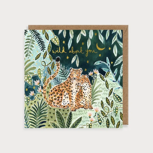 Leopard Couple Wild About You Card by Louise Mulgrew
