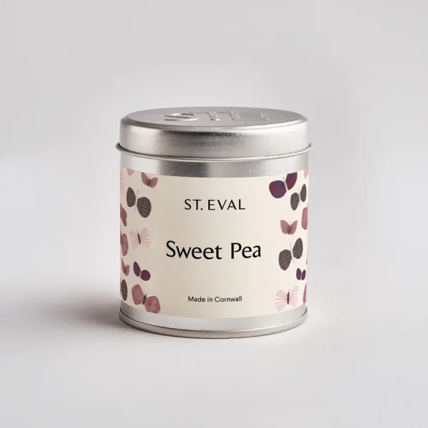 Sweet Pea Natures Garden Scented Candle Tin by ST Eval