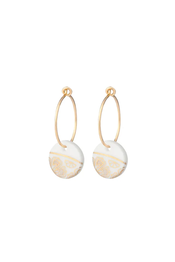 White Fleur Earrings by One & Eight Jewellery
